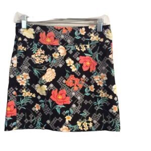 Floral Skort Skirt golf stretch size 6 womens 16" black